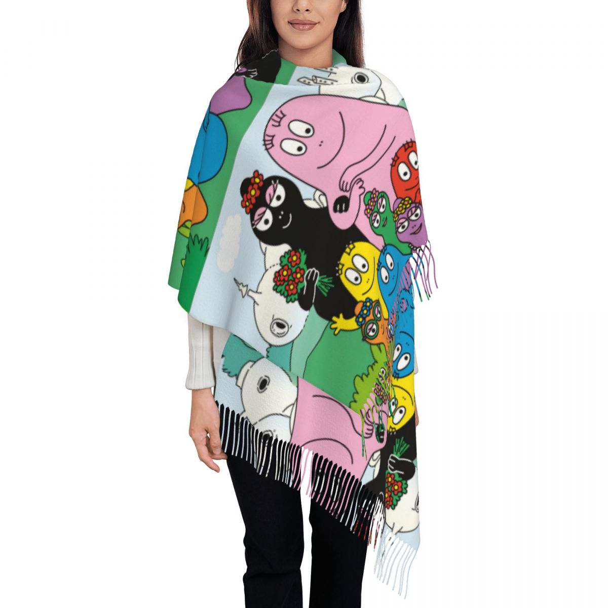 Pashmina Wrap Large - Les Barbapapa Família Xales Wraps Mulheres