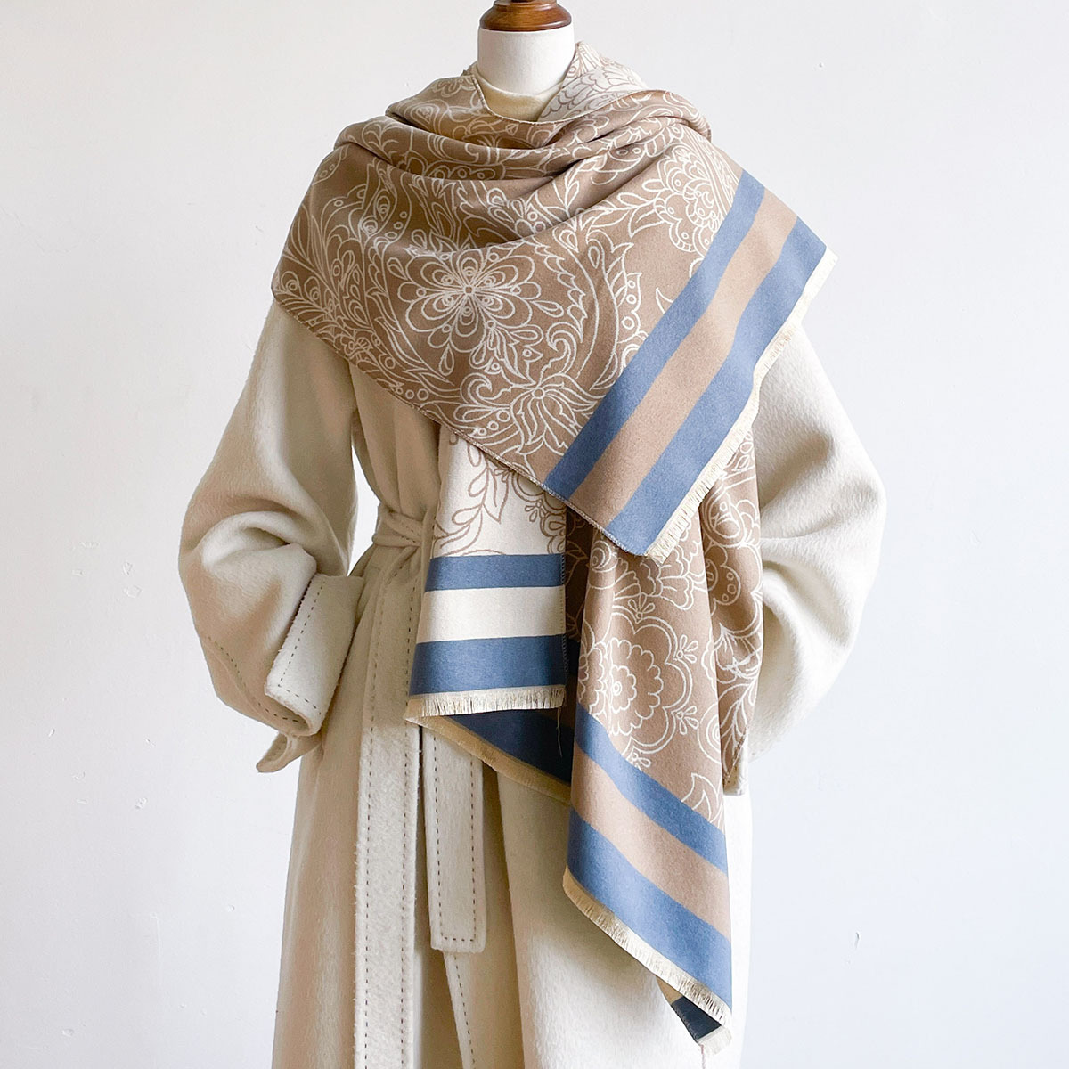 Pashmina Wrap Large - Cachecol Quente de Imitação de Cashmere