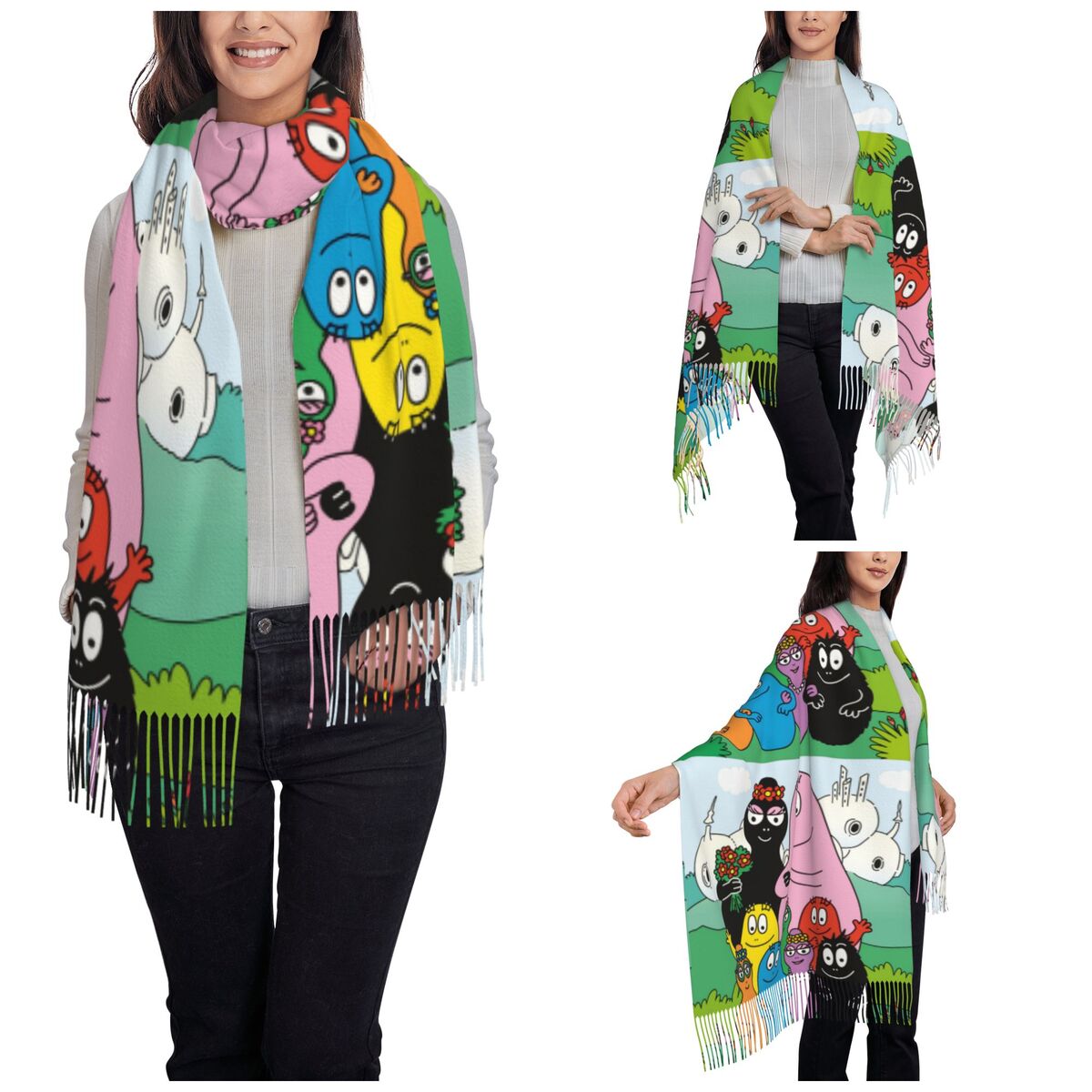 Les Barbapapa Família Xales Wr - Pashmina Wrap Large avaliação e preço