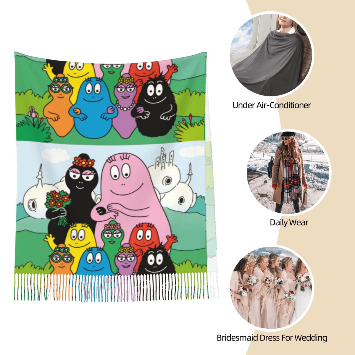 Les Barbapapa Família Xales Wr - Pashmina Wrap Large avaliação e preço
