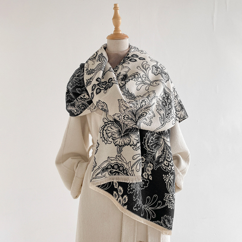 Cachecol Feminino Paisley Flor - Pashmina Wrap Large avaliação e preço
